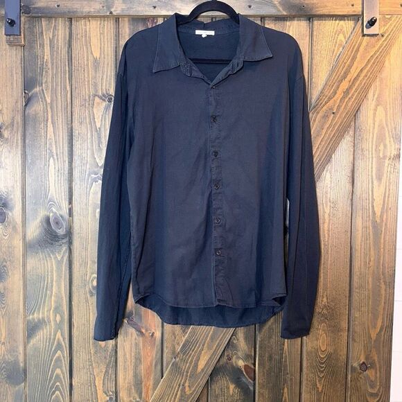 James Perse Men’s Button Down Cotton Stretch Shirt - Picture 1 of 5